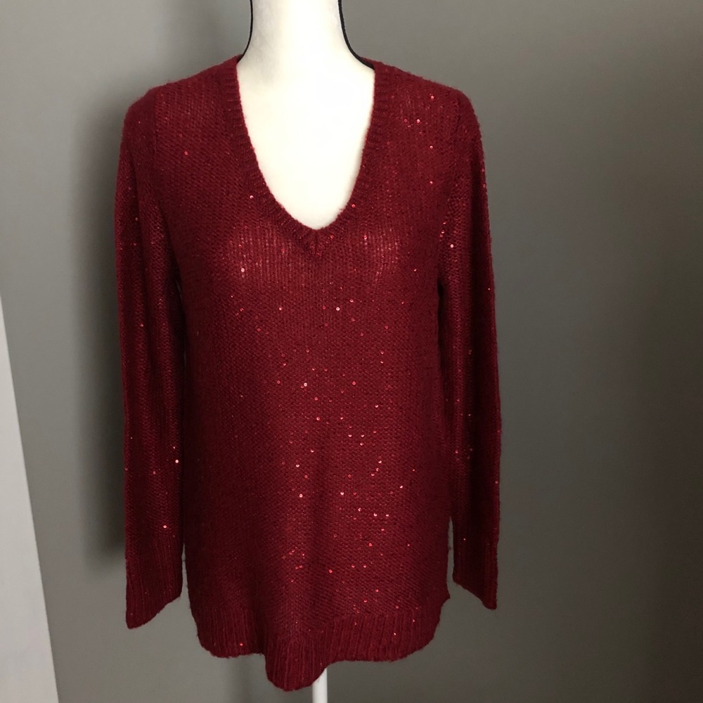 APT 9 RED SEQUENCE SWEATER